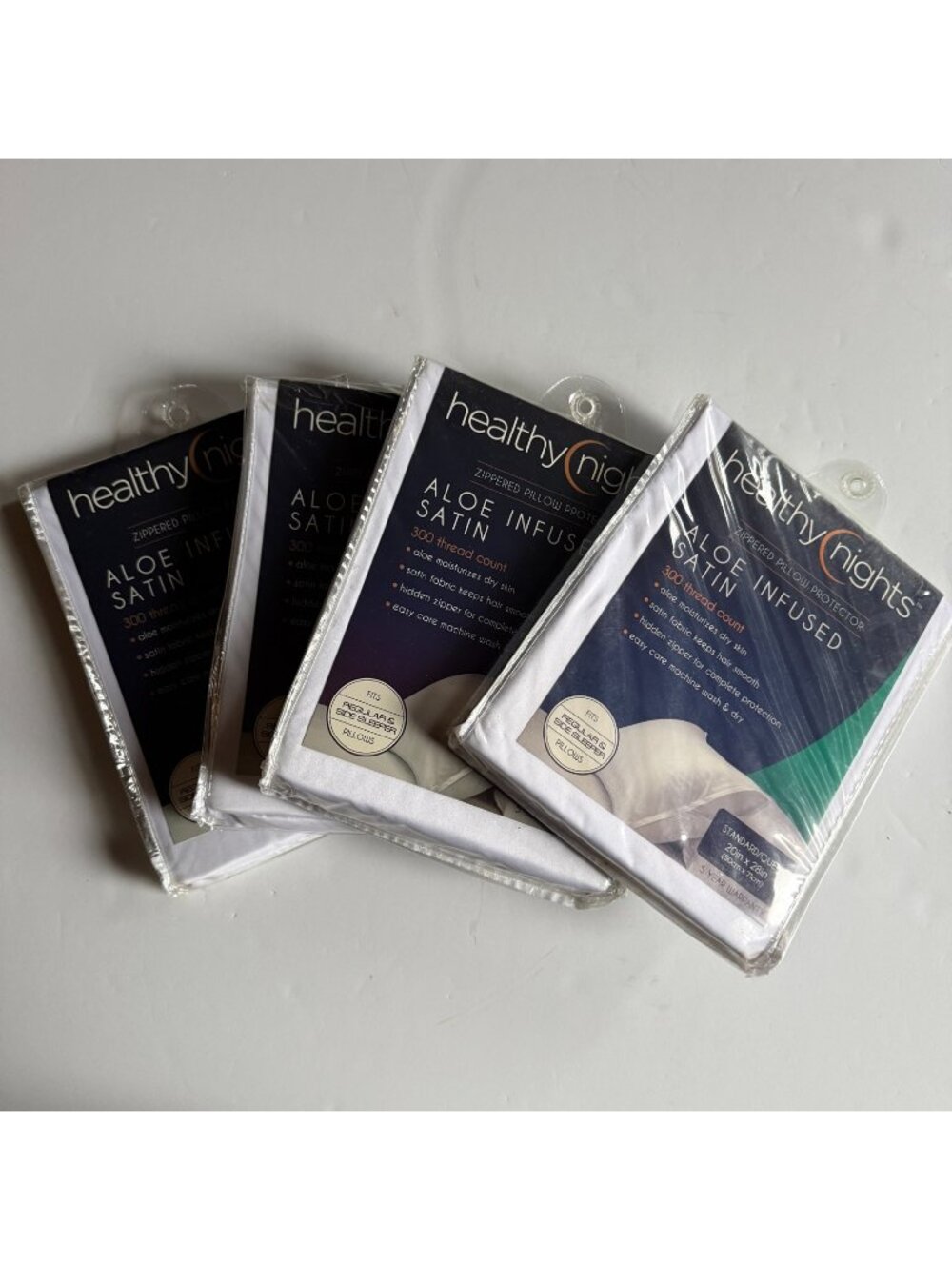 Healthy Nights Aloe Infused Satin Pillow Protector Standard - 20x28 - Set of 4